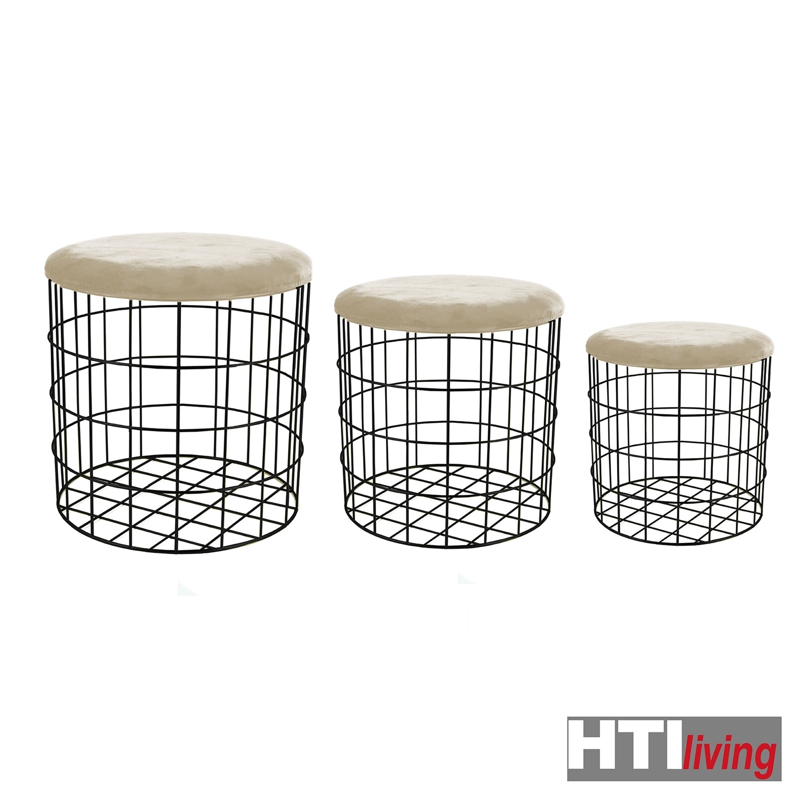 HTI-Living Korb, Metall mit Samtdeckel