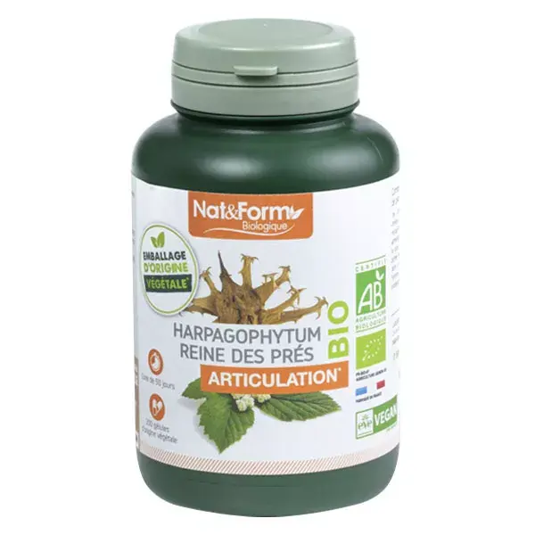 Nat & Form Cápsulas de Harpagophytum Meadowsweet Orgânico