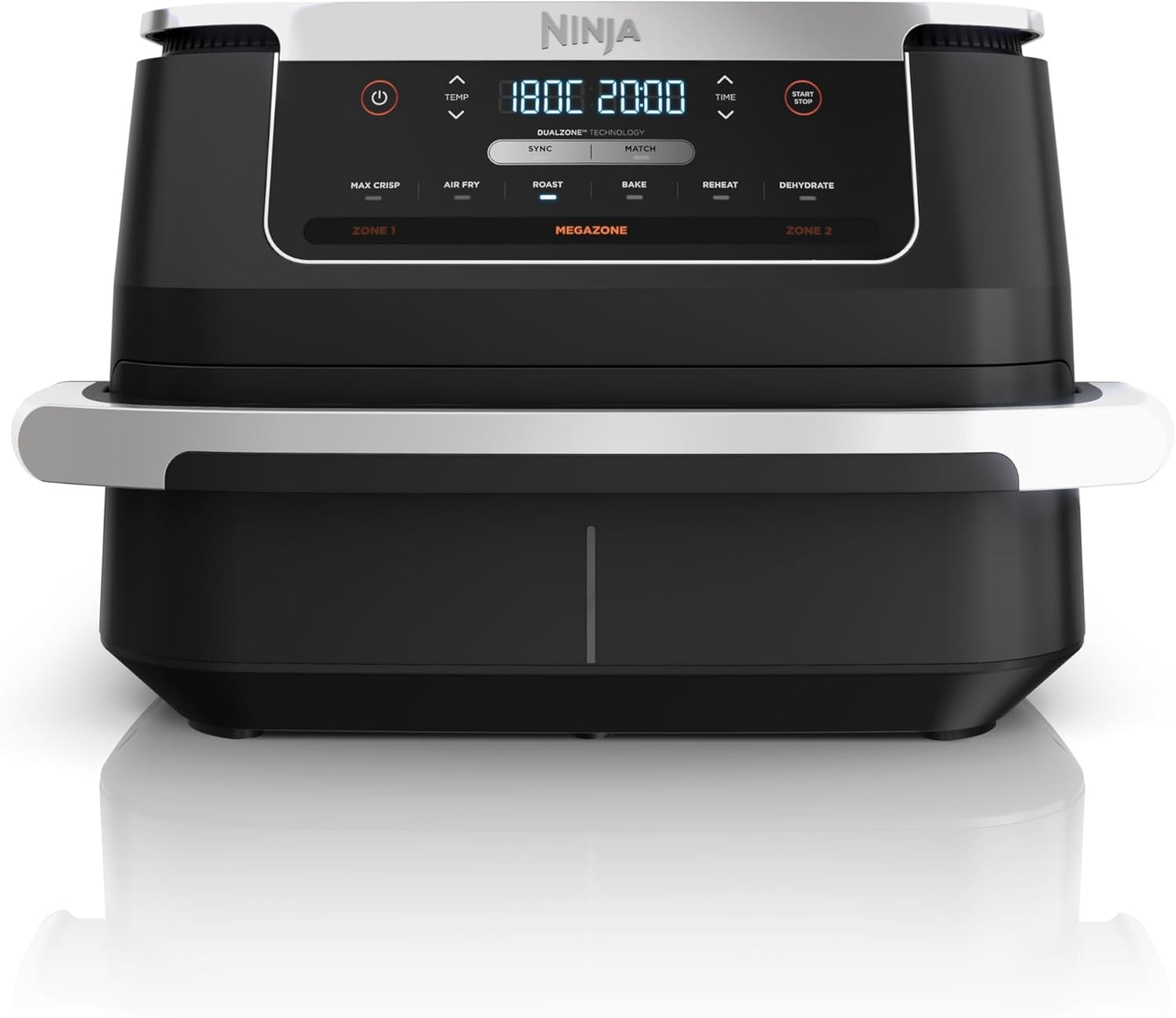 Ninja FlexDrawer Heißluftfritteuse (6 Liter), Schwarz. Dual Zone Air Fryer, große Schublade, 6-in-1, ohne Öl, heißluft-frittieren, braten, backen, Max Crisp, Antihaft spülmaschinenfeste Teile, AF550EU