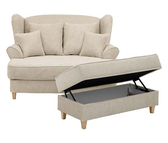 XXL-Ohrensessel »Harvard« in Cordstoff,, beige