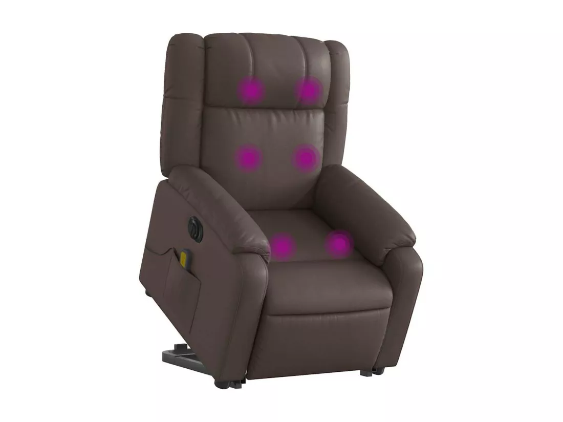 Fauteuil inclinable massant électrique marron similicuir