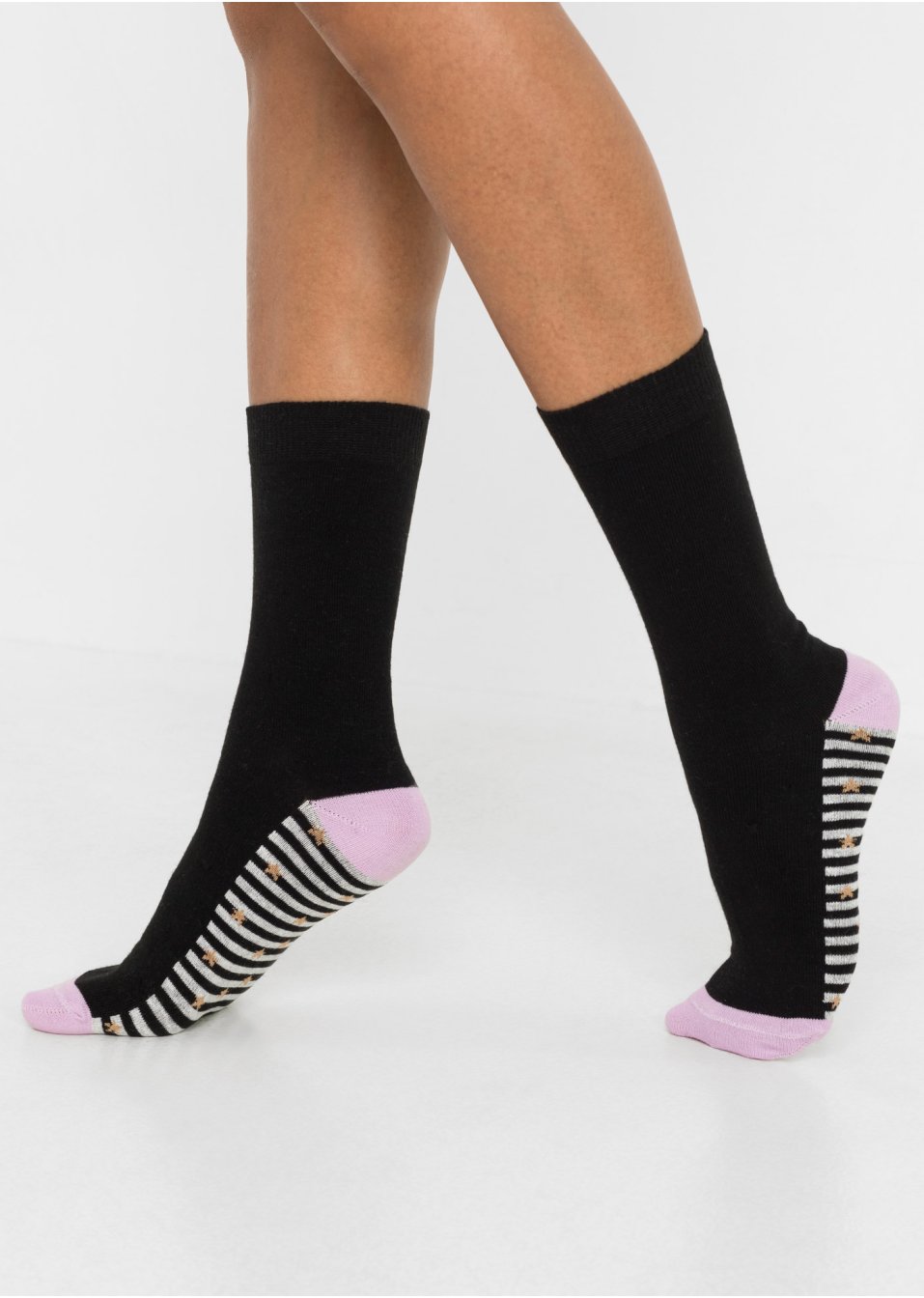 Lot de 5 paires de chaussettes bord non comprimant avec coton