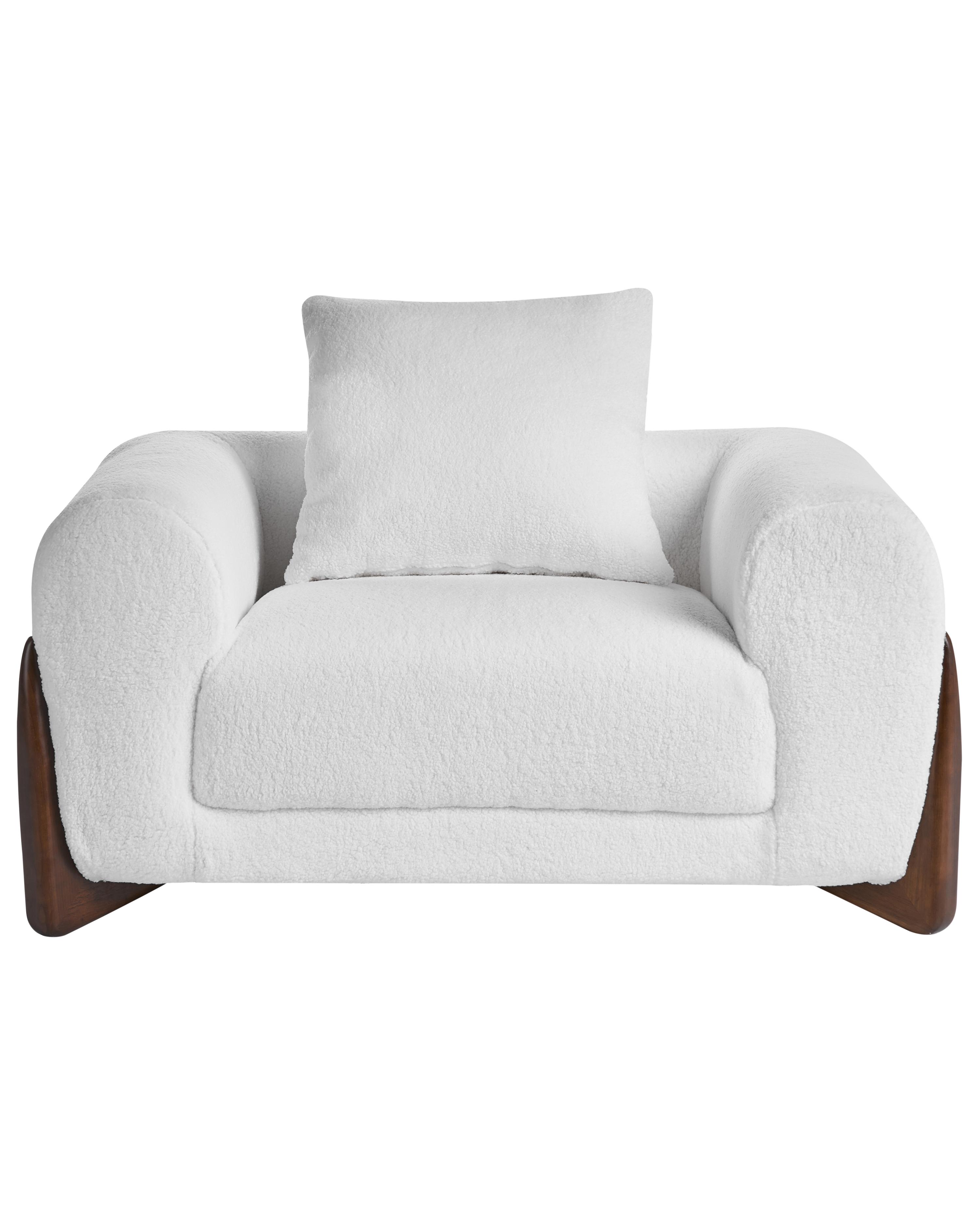 Fauteuil VINLIDEN Bouclé Wit