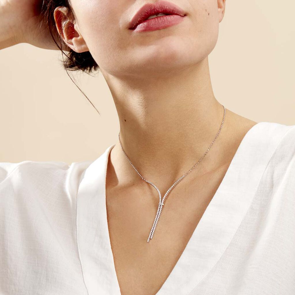 Collier Moscou Or Blanc Diamant