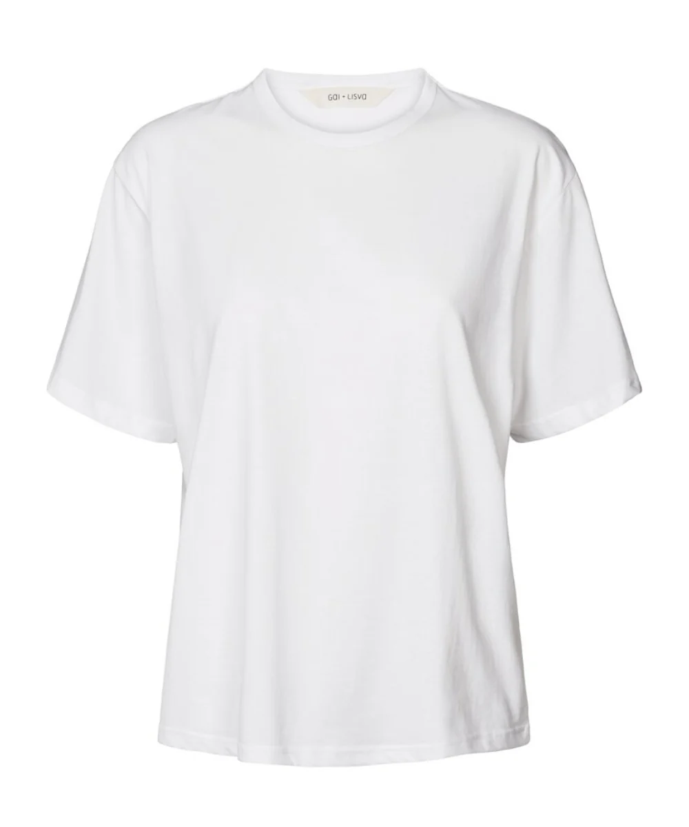 Gai+Lisva  Nynne S/S linen t-shirt - hvid