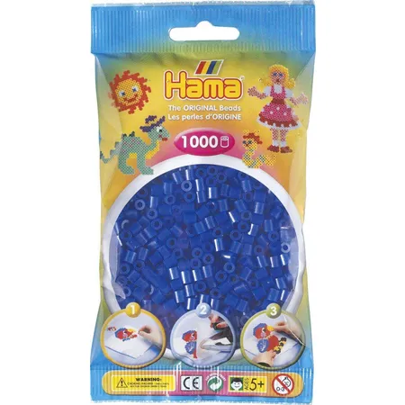 Hama Bügelperlen Midi Neonblau, 1000 Stück