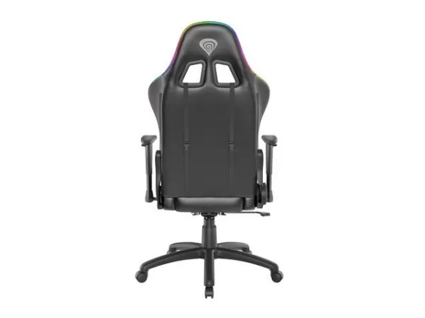 Genesis Trit 500 RGB - Stol - ergonomisk - lænestol - armstøtter - T-formet - vippe - drejeled - tekstil, PU syntetisk læder - sort