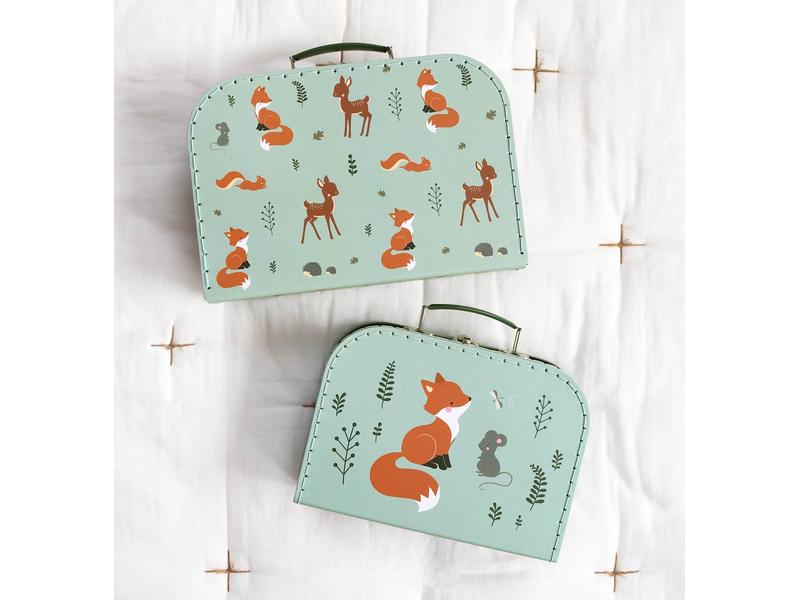 A Little Lovely Company Spielzeugkoffer Forest Friends 2er Kofferset zum Aufbewahren von Spielzeug