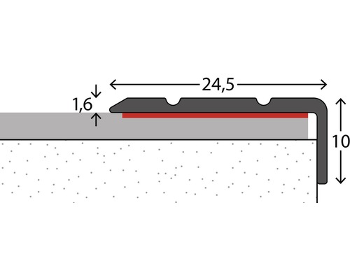 Zelfklevend aluminium hoekprofiel, antraciet, 24,5 x 10 mm x 100 cm