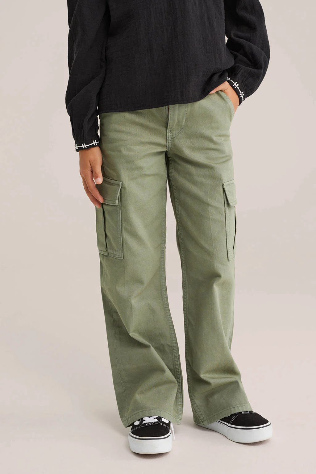 WE Fashion Blue Ridge loose cargo broek groen