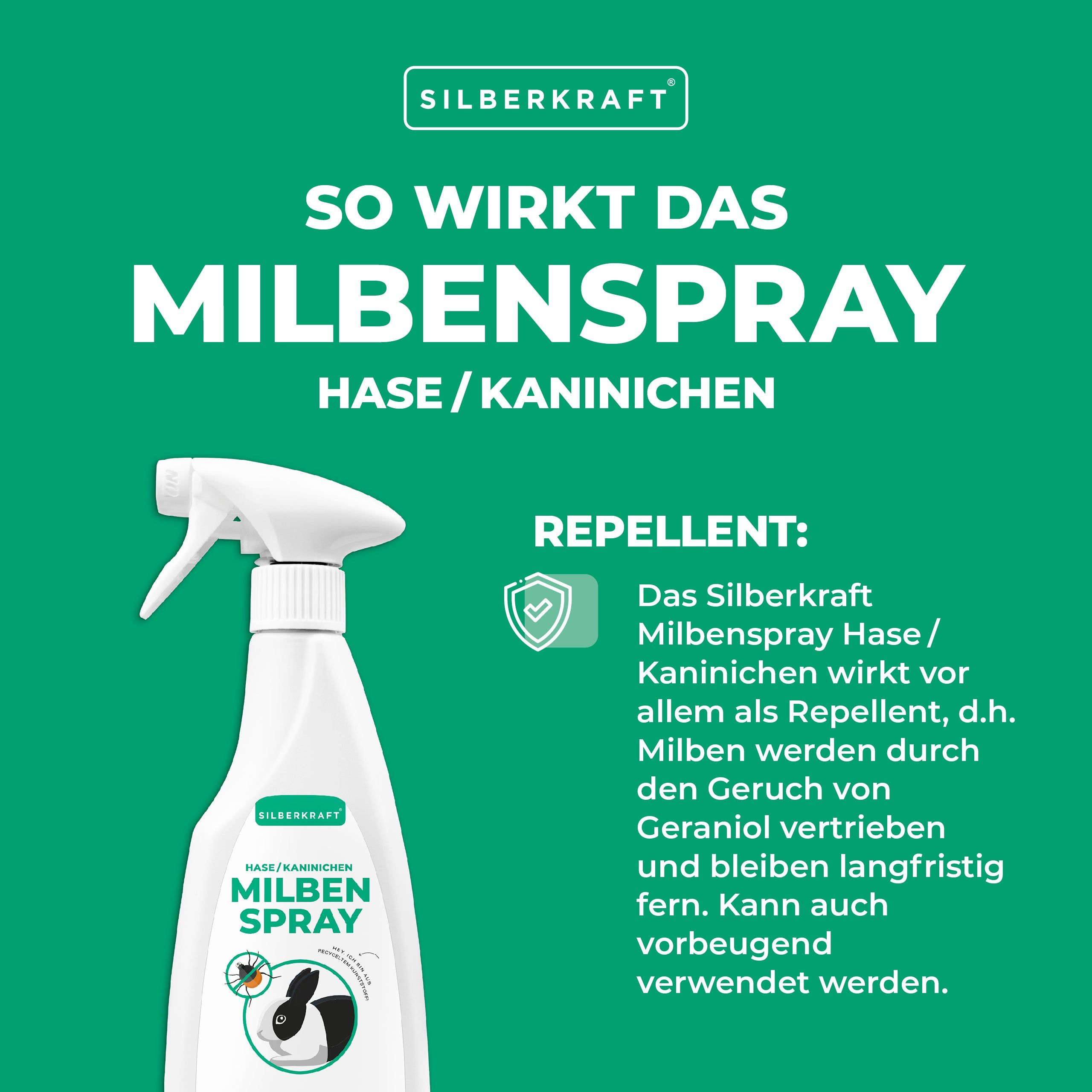 SILBERKRAFT Milbenspray Hase/Kaninchen