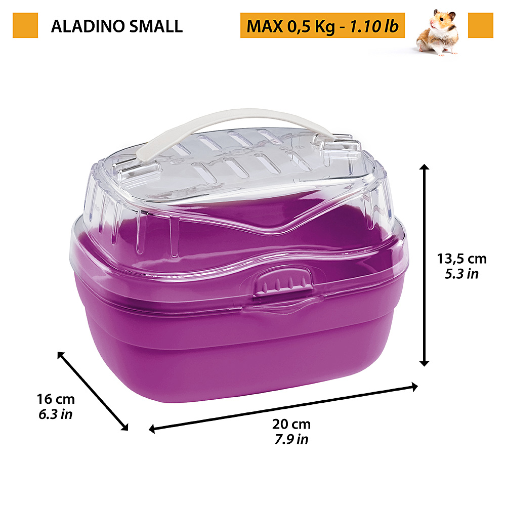 Ferplast transport pour hamsters et autres petits rongeurs aladino small cage de transport pour petits animaux, rongeurs,