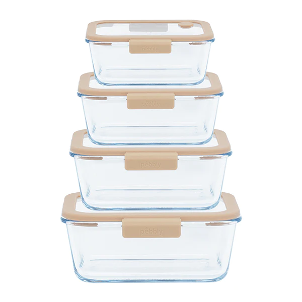 4 boîtes de conservation sous vide 460 ml, 800 ml, 1200 ml et 1900 ml