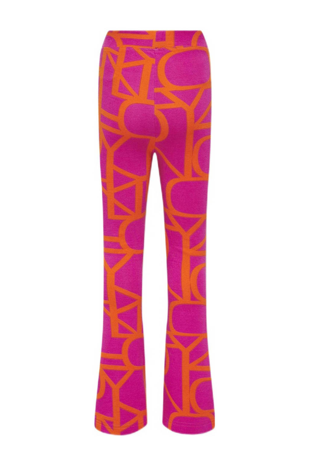 ONLY flared broek KOGPAIGE met all over print fuchsia/oranje