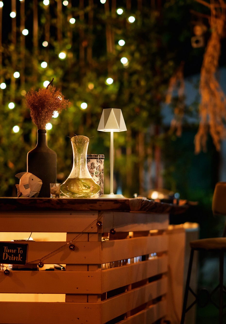 FABAS LUCE Akku LED Tischlampe KATY goldfarbig
