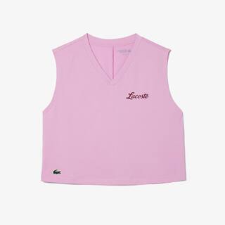 Crop top Sport Ultra-Dry avec imprimé Lacoste T-Shirts - Rose - Lacoste - Femme