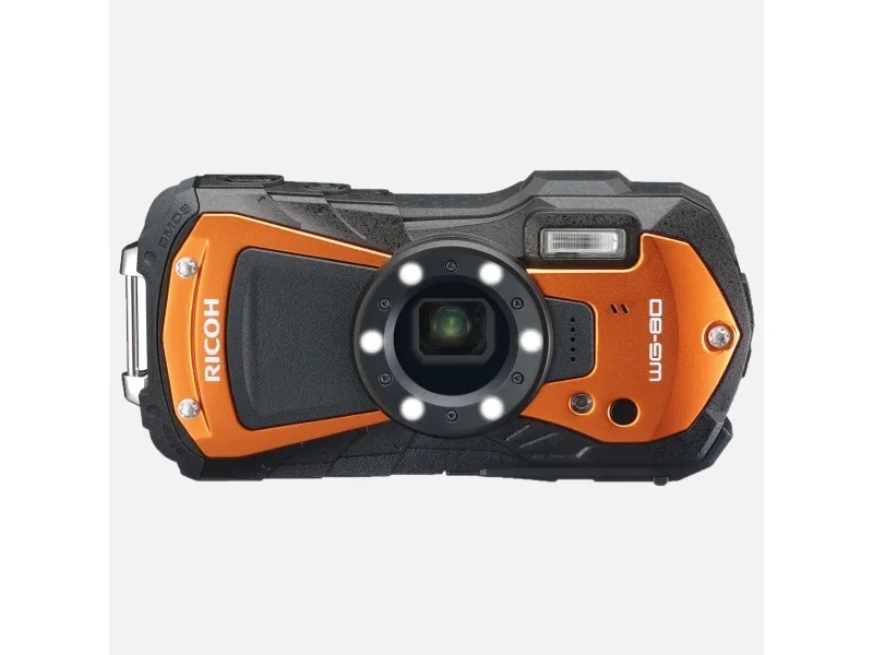 Ricoh WG-80 - Digitalkamera - kompakt - 16.0 MP - 1080p - 5x optisk zoom - undervands op til 14 m - orange