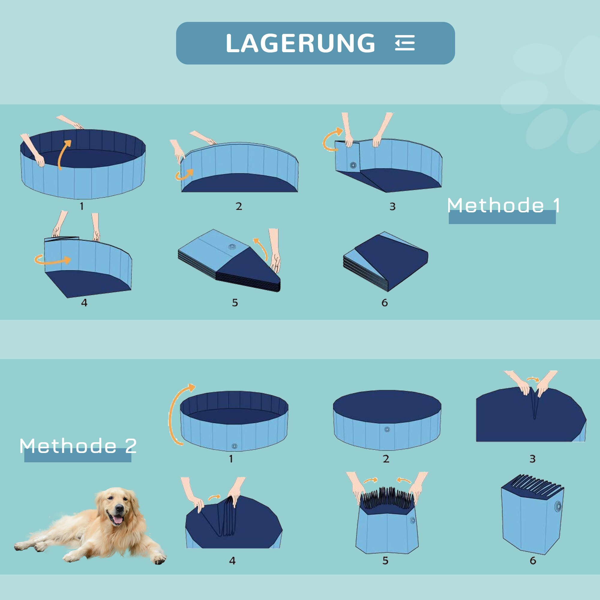 PawHut Hundepool mit verstärkten Kanten 140 x 30 cm (ØxH)