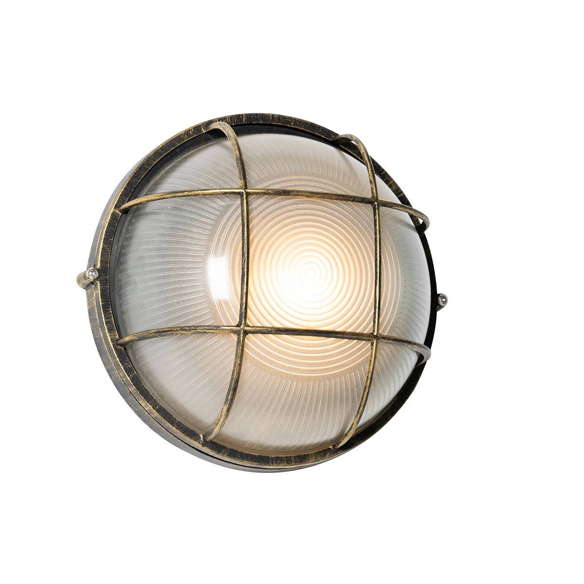 Industriële buitenwandlamp antiek goud IP44 - Hanneke
