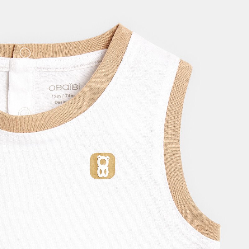Débardeur coton flammé blanc bébé garçon Blanc