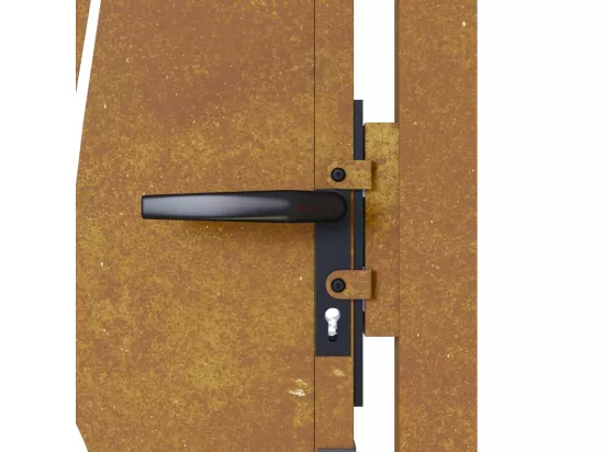Portail de jardin 105x130 cm acier corten conception d'herbe