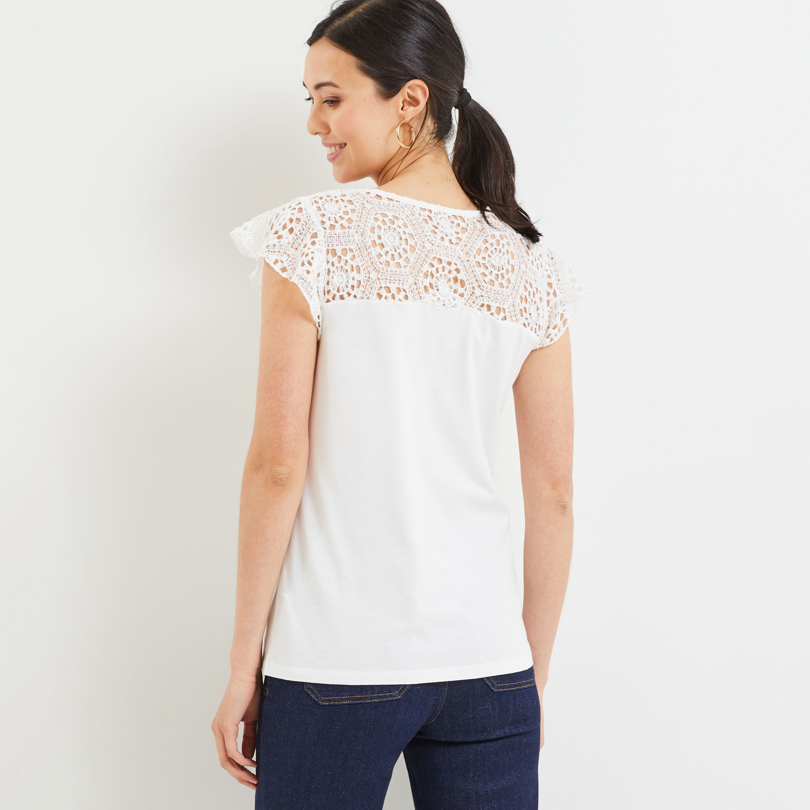 Tshirt uni femme - BLANC CASSE