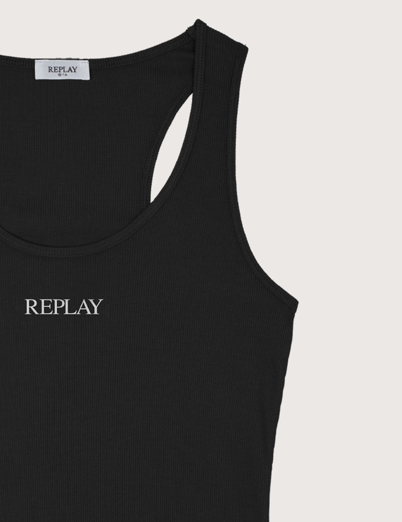 REPLAY TOP FEMME SLIM NOIR