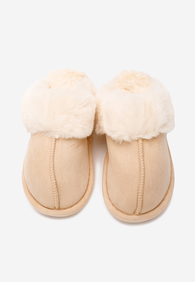 Pantoufles femme beige Arielle