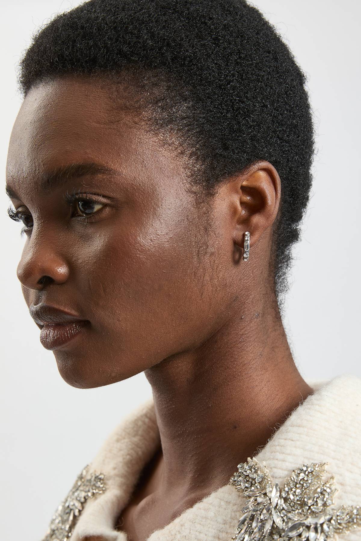 KarenMillen Boucles D'oreilles Créoles Ornées De Cristaux