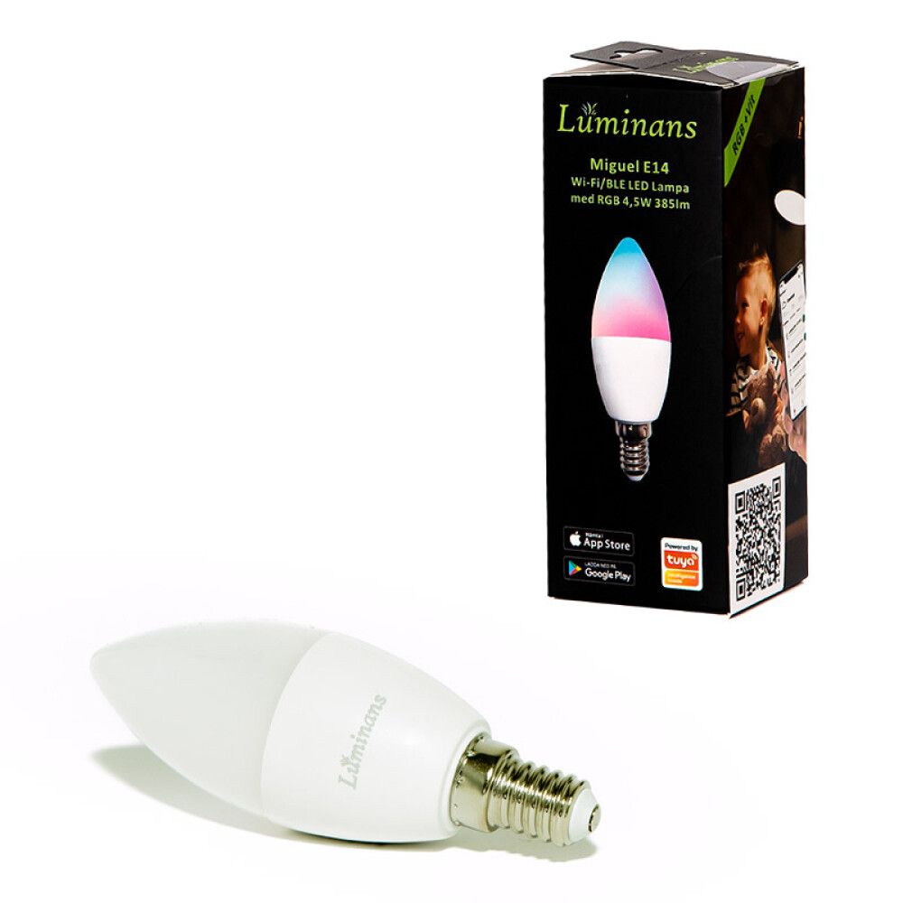LYSPÆRELUMINANS MIGUEL WIFI LED E14 9W