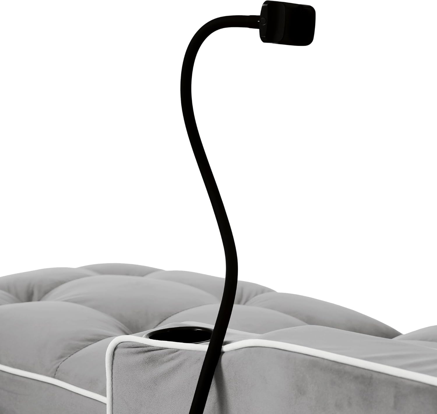 3-in-1 Ausziehbares Einzel-Schlafsofa – Mit Getränkehaltern und Handyhalter, Sofa-Liegestuhl, Schlafstuhl, Sessel, Perfekt für kleine Räume,83 * 167 * 76cm,Antikgrau-Weiß
