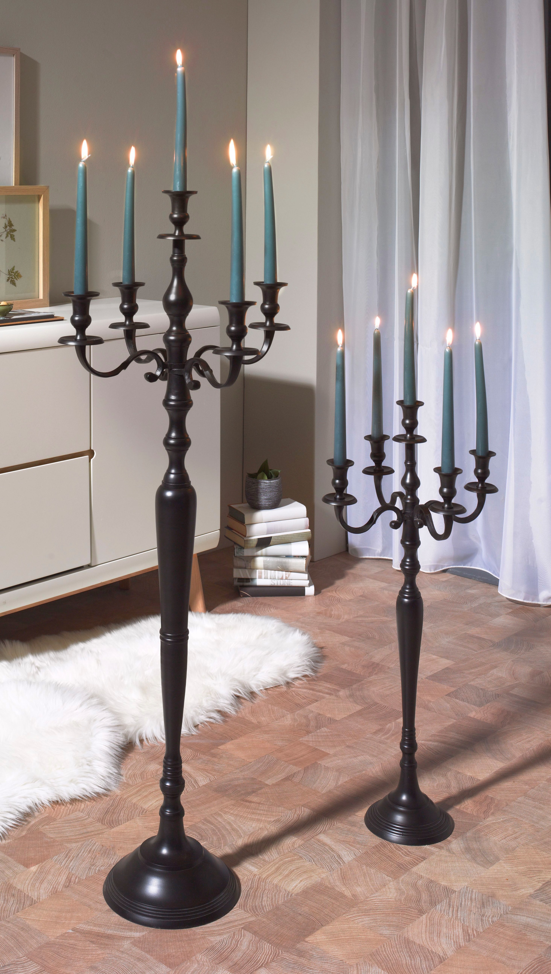 casanova Kerzenständer 5-armig 120 cm Alu schwarz