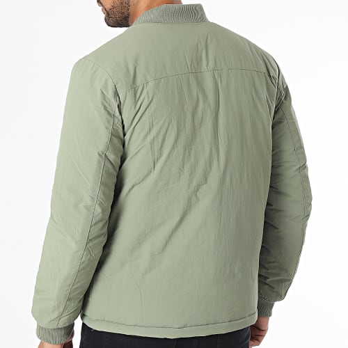 Veste Bomber Réversible Vert Kaki Beige