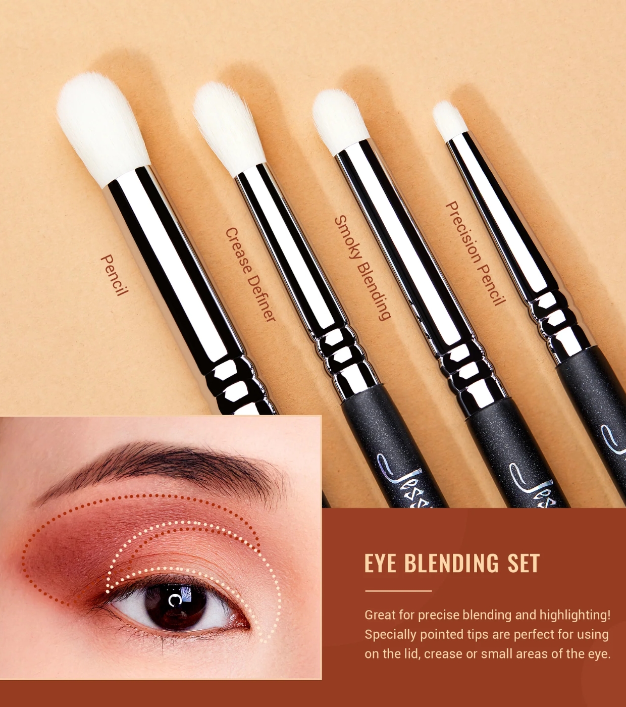 Jessup Beauty - Conjunto de pincéis PRO 13 peças - T338: Black/Silver