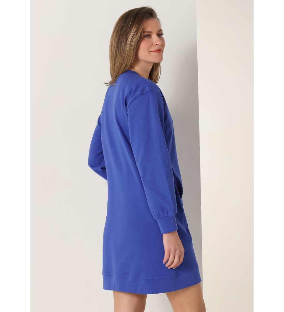 Vestido Lois com estampa de glitter azul