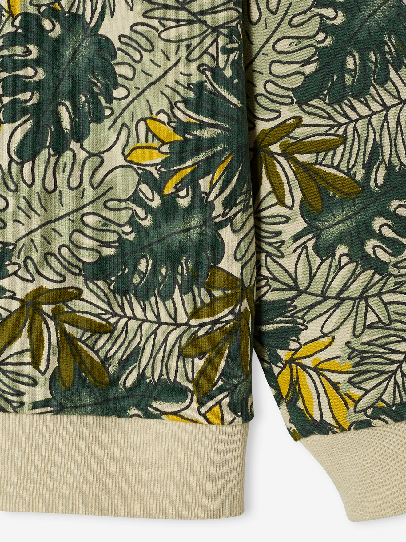 Moletom branco com estampa de selva para meninos