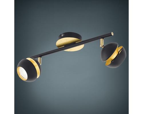 LED plafondspot 2x3,3W 2x240 lm 3000 KL 36 cm zwart/goud
