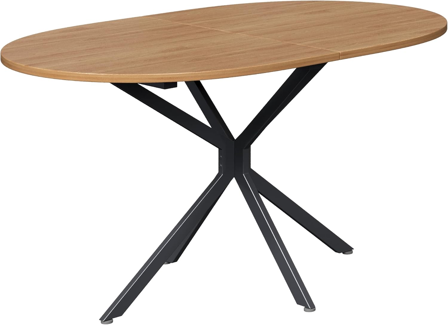 Ovaler Esstisch 120x80x75 cm für 4-6 Personen Küchentisch mit Metallbeine Moderner Frühstückstisch für Esszimmer Wohnzimmer Couchtisch Holz + Schwarz