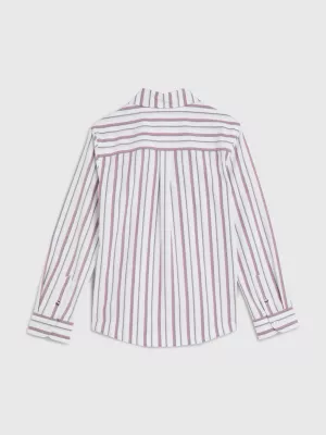 Camisa com bordado de monograma listrado global