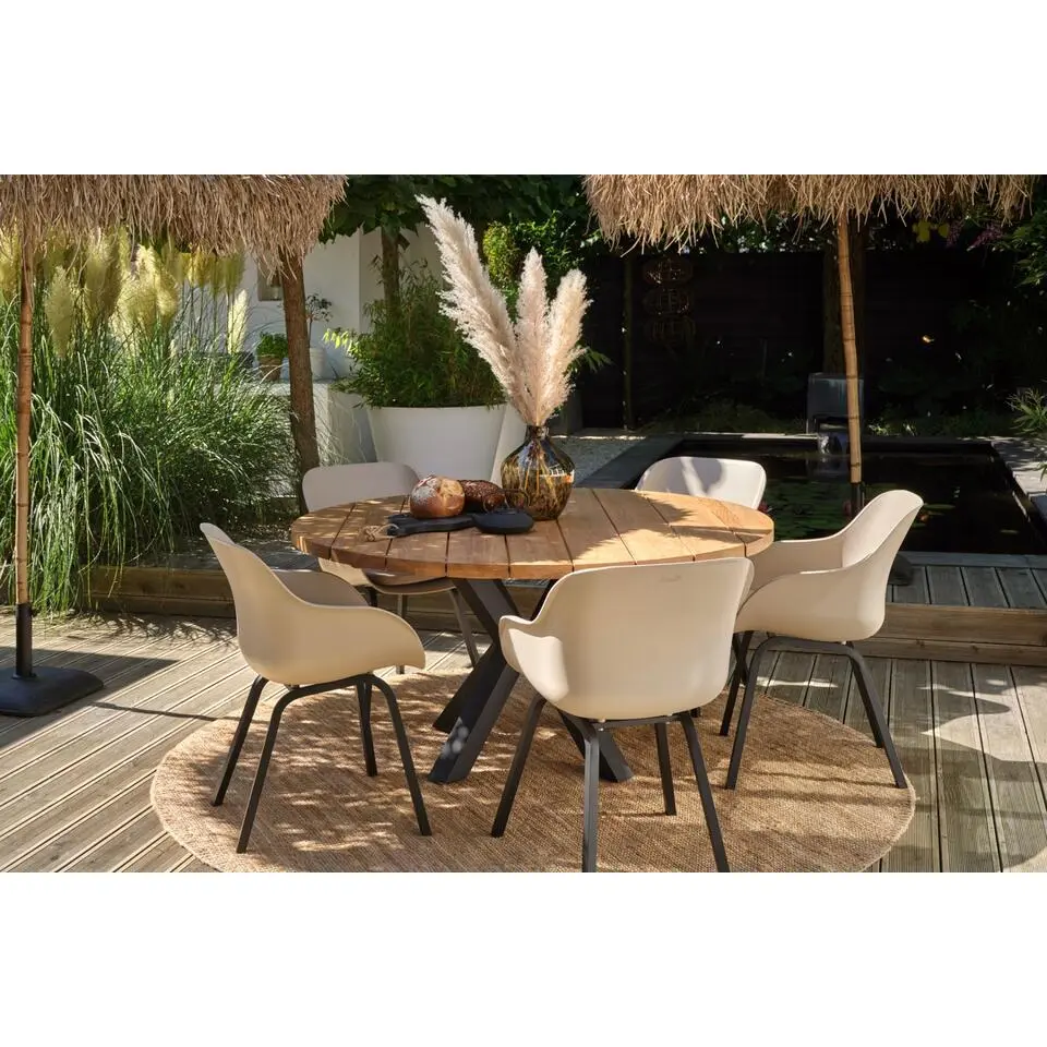 Hartman Le Soleil Element dining armstoel - Soft Taupe/Black - 2 st.