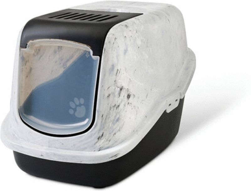 Savic - Nestor Marble - Kattenbak - Grijs - Met Deksel