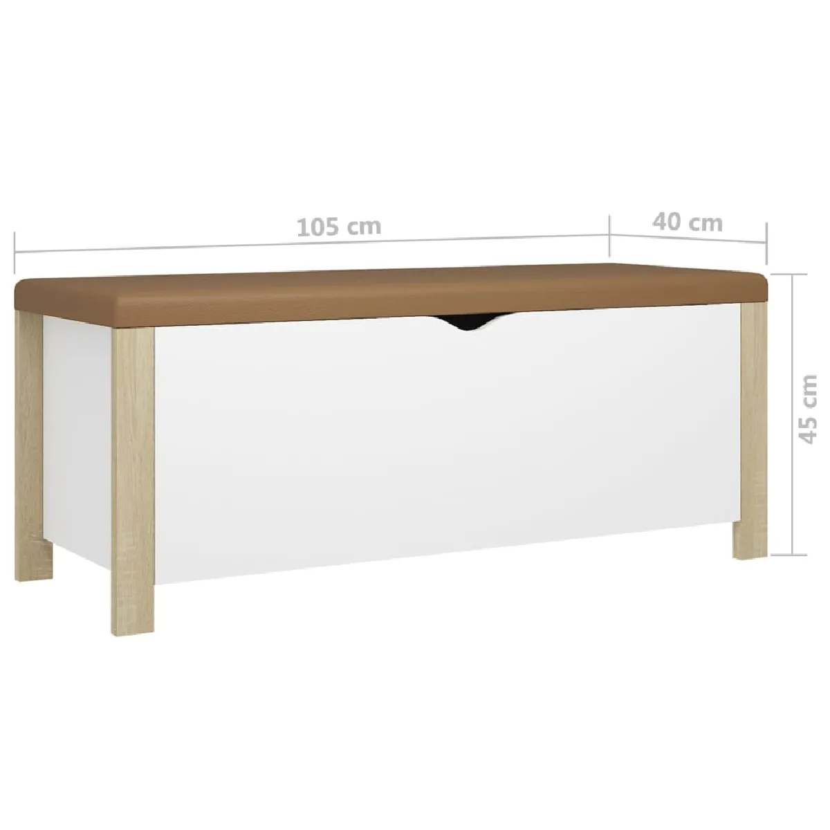 VidaXL Blanc/Chêne 105 cm