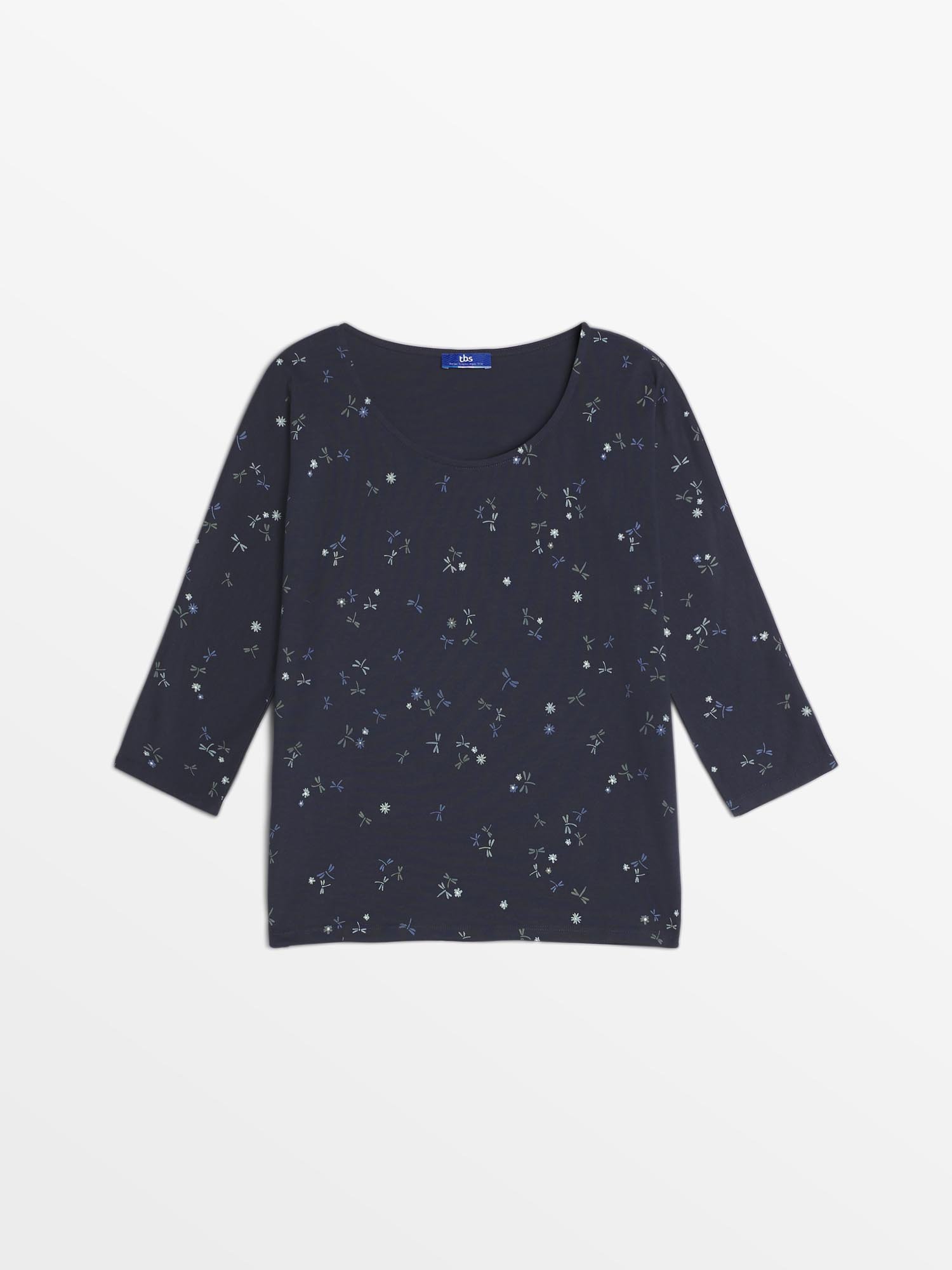 Tee Shirt Femme Manches Longues Motif Marine