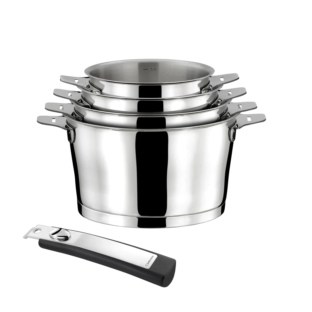 Asana - Série de 4 casseroles 14/16/18/20cm inox avec poignée Cuisinox