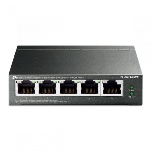 TP-Link Switch Gigabit Easy Smart c/ 4-Portas PoE  - TL-SG105PE