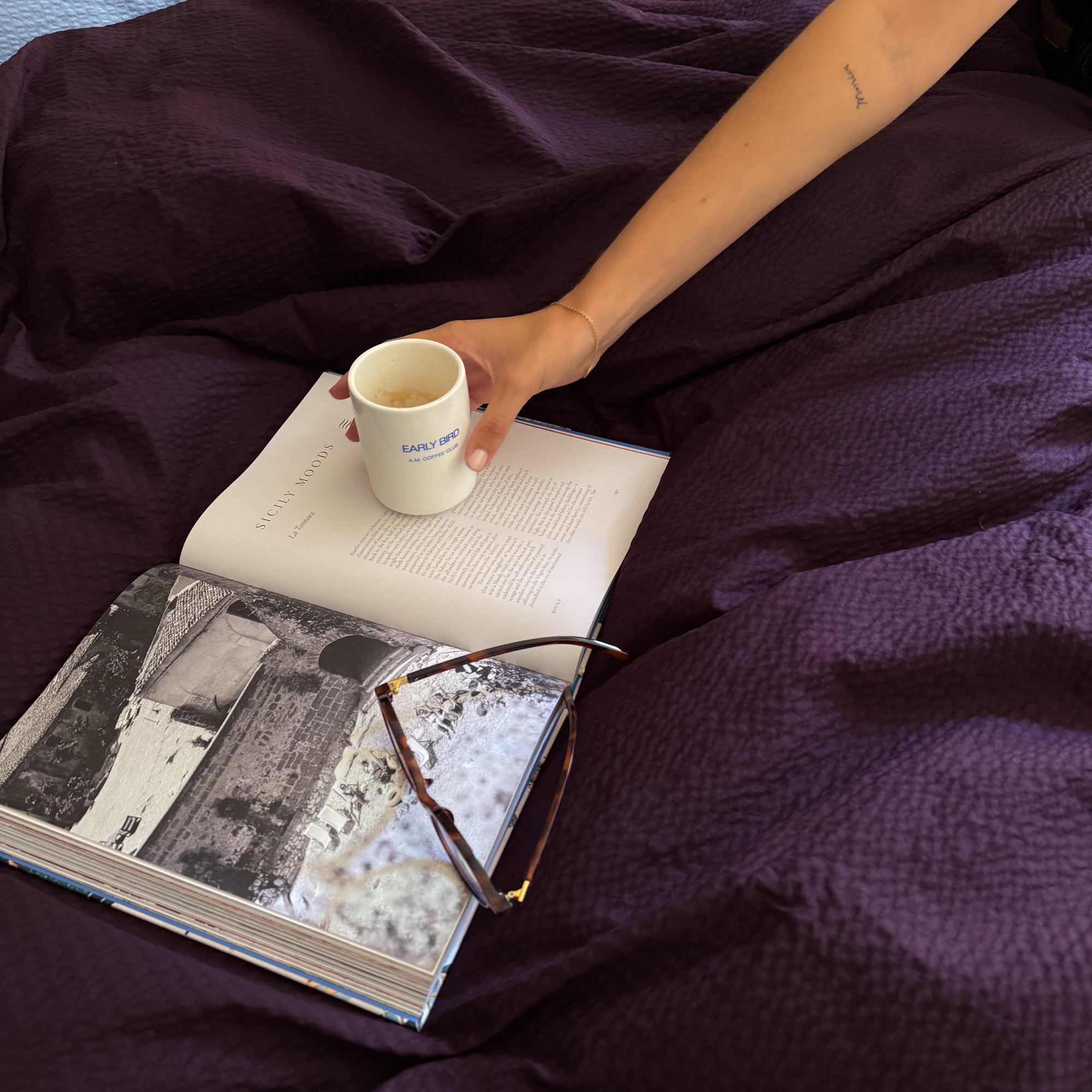 Crisp Sheets Plum Dekbedovertrek 240 x 220 cm - Paars