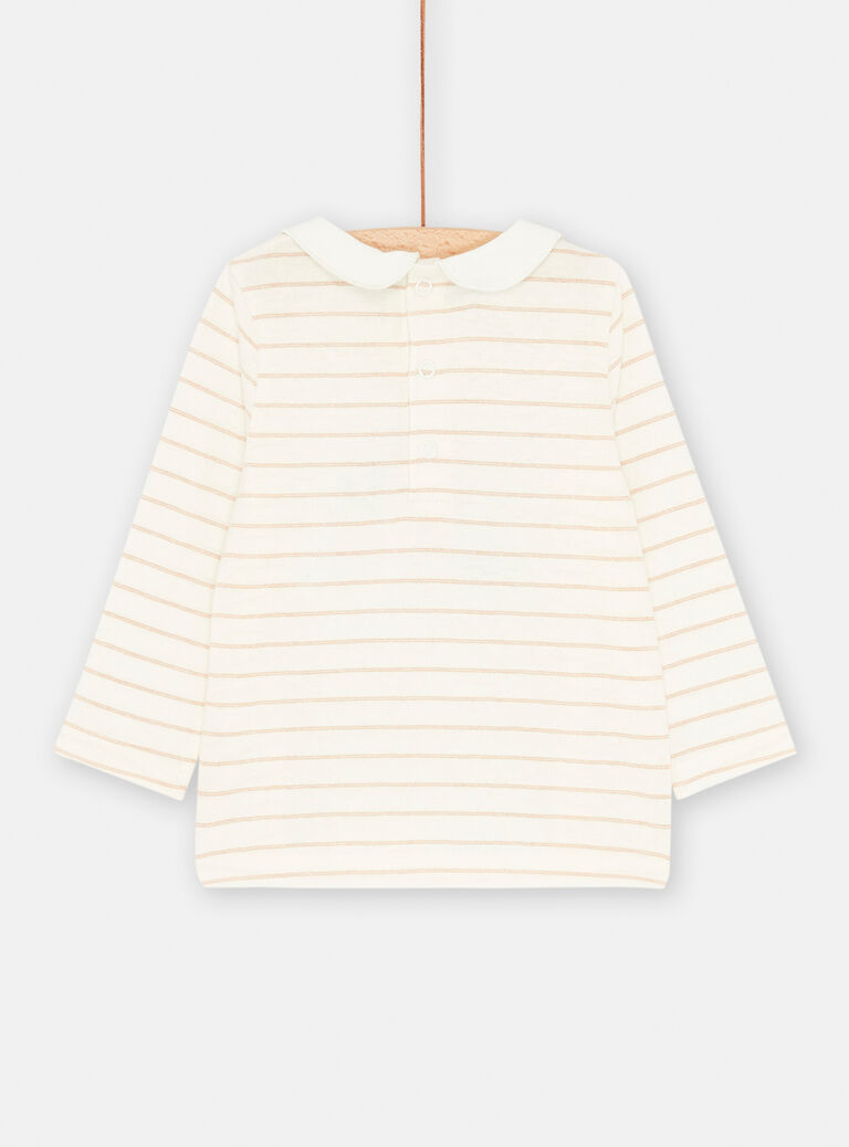 T-shirt écru à imprimé à rayures