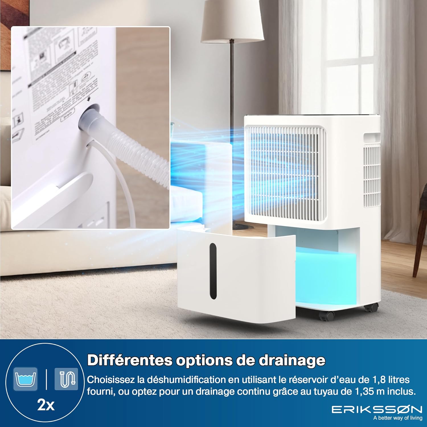 Luftentfeuchter mit LED Display, Timer & Kindersicherung | entfernt 16L Feuchtigkeit je 24h | für Raumgröße ca. 70m² (140m³) | energiesparender Raumentfeuchter mit Feuchtigkeitssensor
