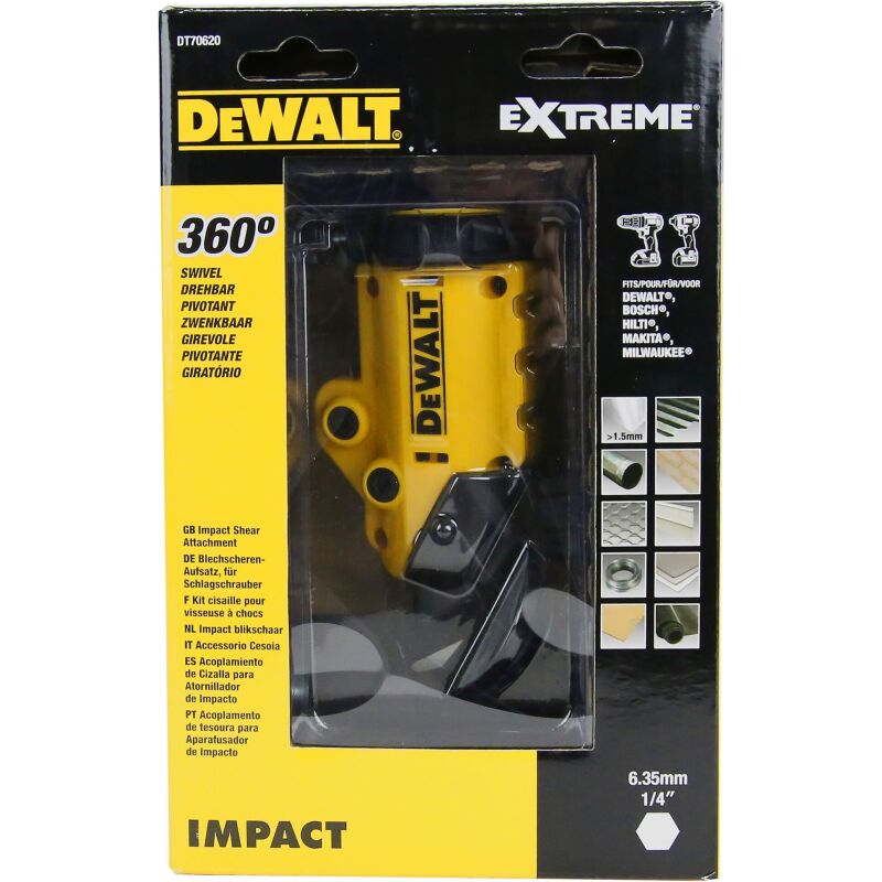 Cisaille à tole DEWALT pour visseuse avec attache universelle