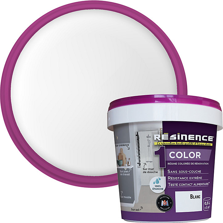 Résine multisupports Résinence Color blanc satin 500ml